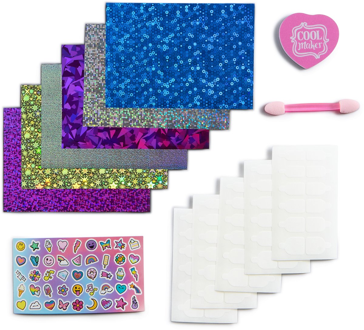 Cool maker go glam folienagelset met 6 vellen glinsterende folie en nagelstickers voor 5 doe-het-zelfmanicures knutselspeelgoed