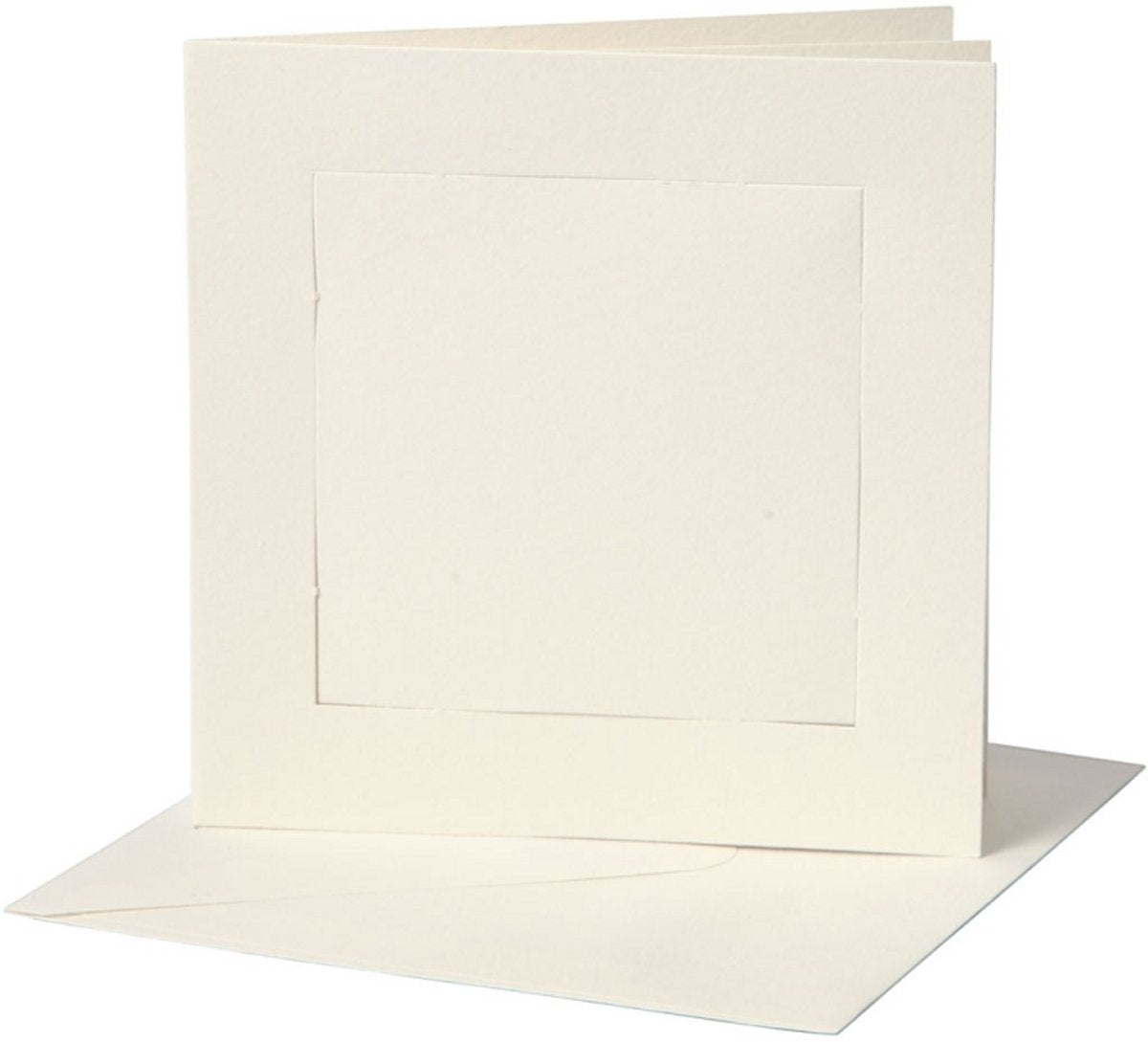 Creativ company kaarten enveloppen passepartout vierkant 12,5x12,5 cm off-white 10 stuks