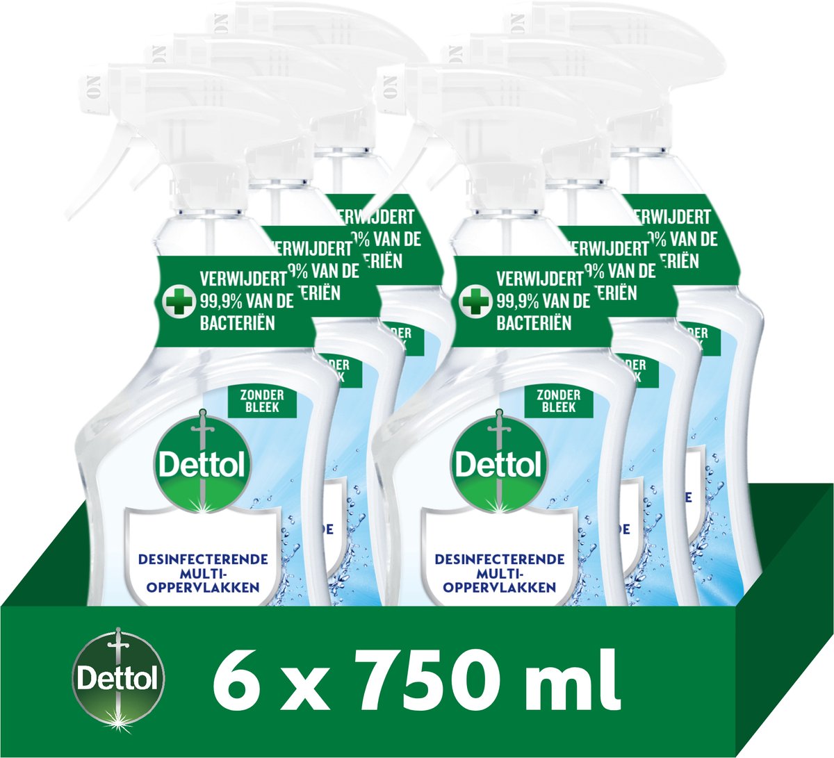 Dettol allesreiniger spray cleanser 750ml - 6 stuks - voordeelverpakking
