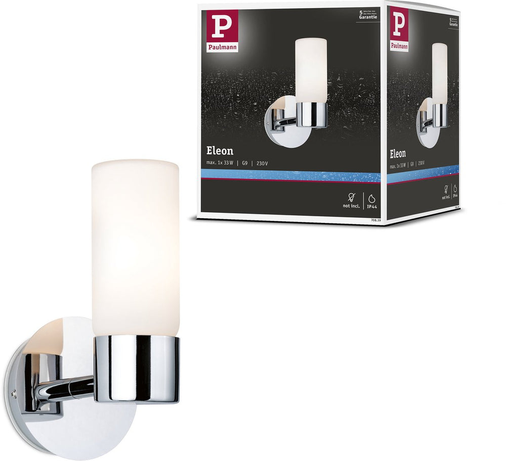 Paulmann wandlamp eleon ip44 g9 230v max. 33w dimbaar chroom, satijn
