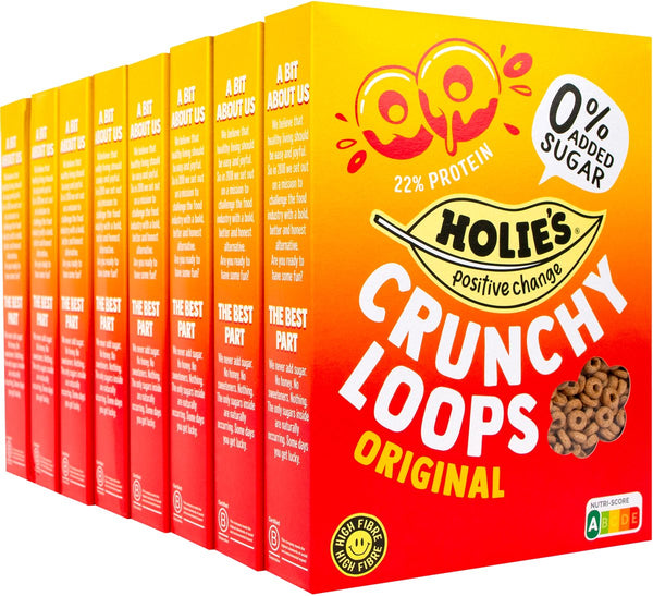 Holie's crunchy loops original 8x 350gr - ontbijtgranen - suikervrij - gezond - vegan