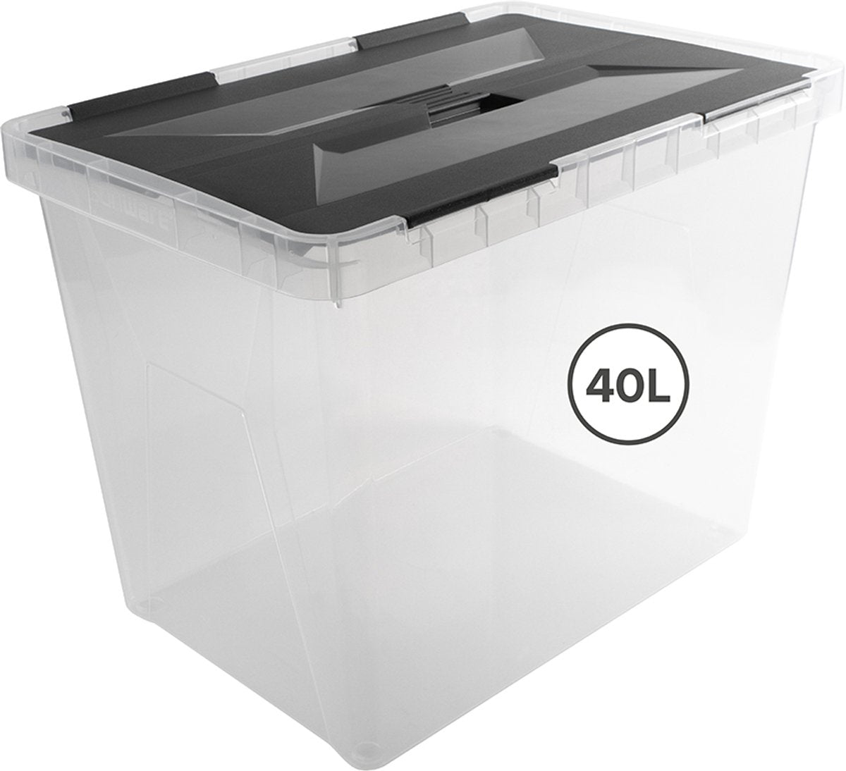 Sunware onyx opbergbox 40l - 49.4x32.3x36.3 cm - transparant grijs