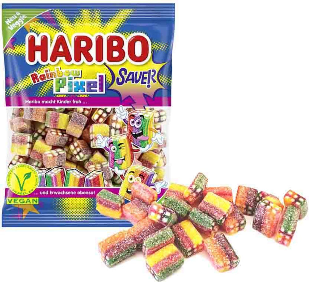 Haribo rainbow pixel f!zz - zuur snoep in fruitsmaken - 1kg zak