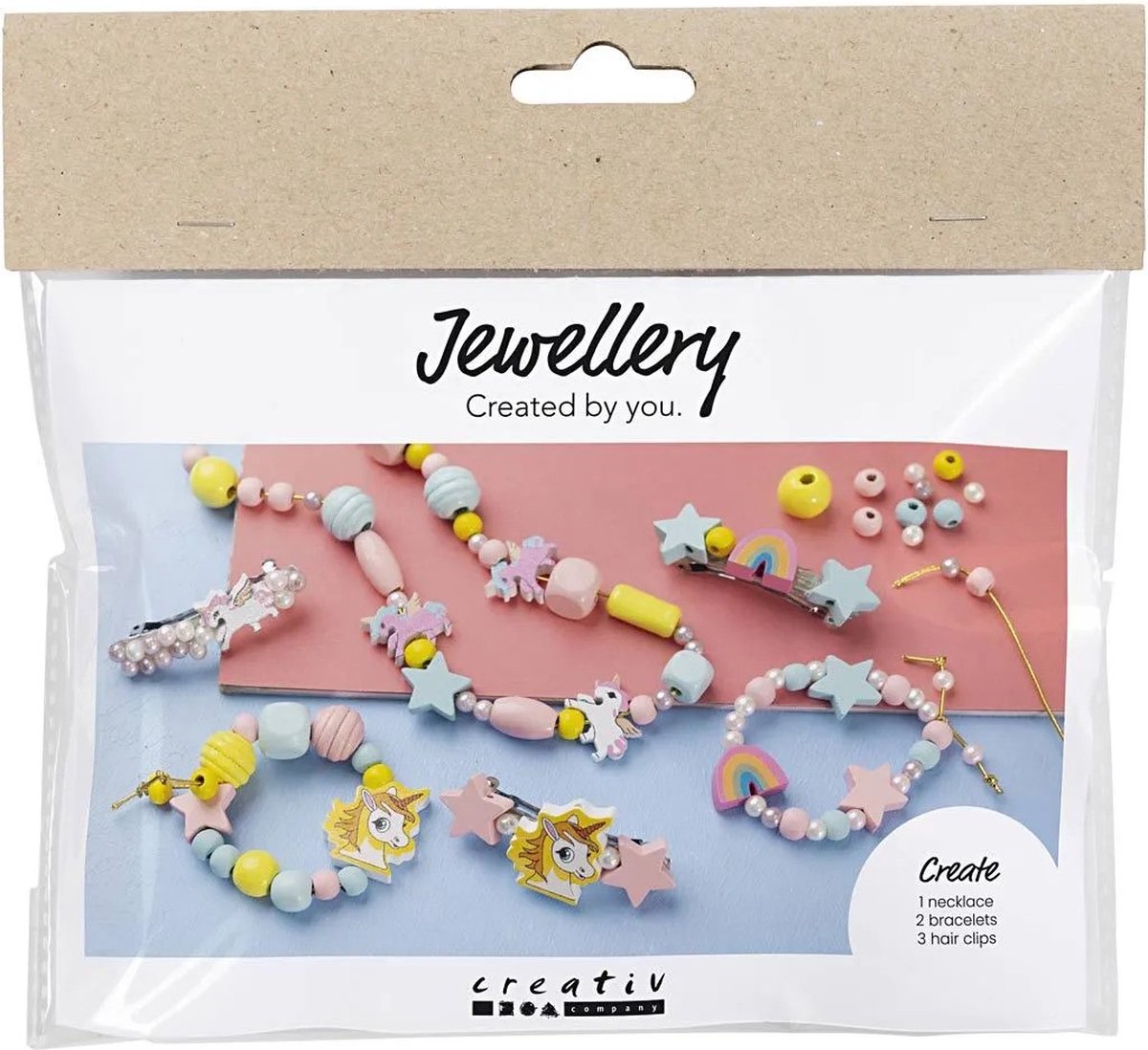 Creativ company https: www.cchobby.nl mini-hobbyset-sieraden-halsketting-armbanden-oorbellen-lichtblauw-lichtrood-geel-1-doos
