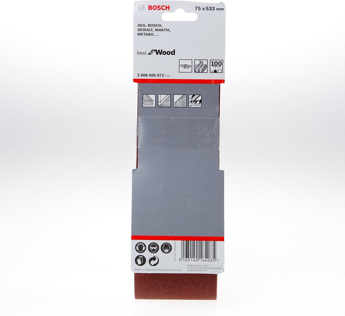 Bosch 3 belts 75x533 best wood+paint, 100