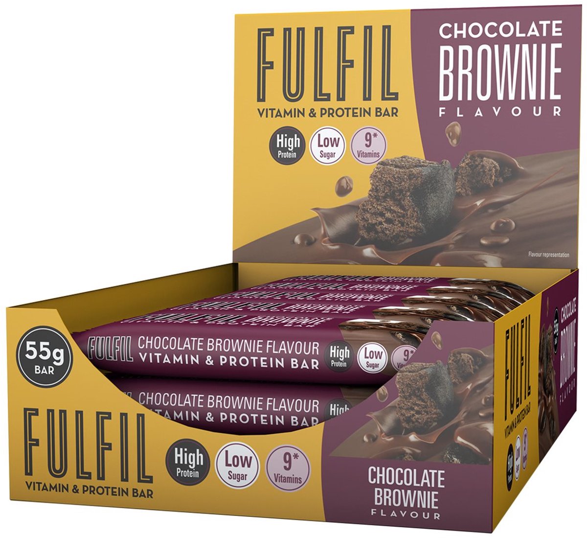 Fulfil nutrition vitamine proteïne repen - chocolade brownie - 15 eiwitrepen
