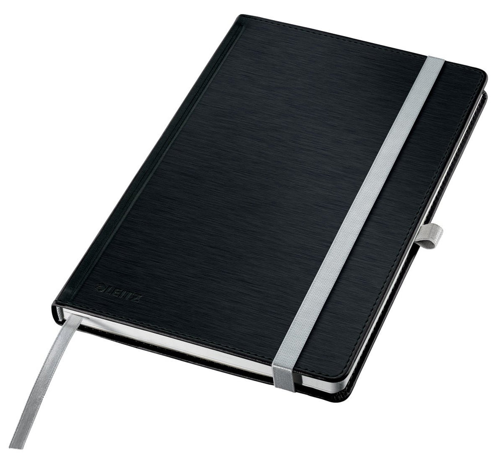 Leitz style notitieboek a5 effen - met hardcover- 100 grams papier - satijn zwart