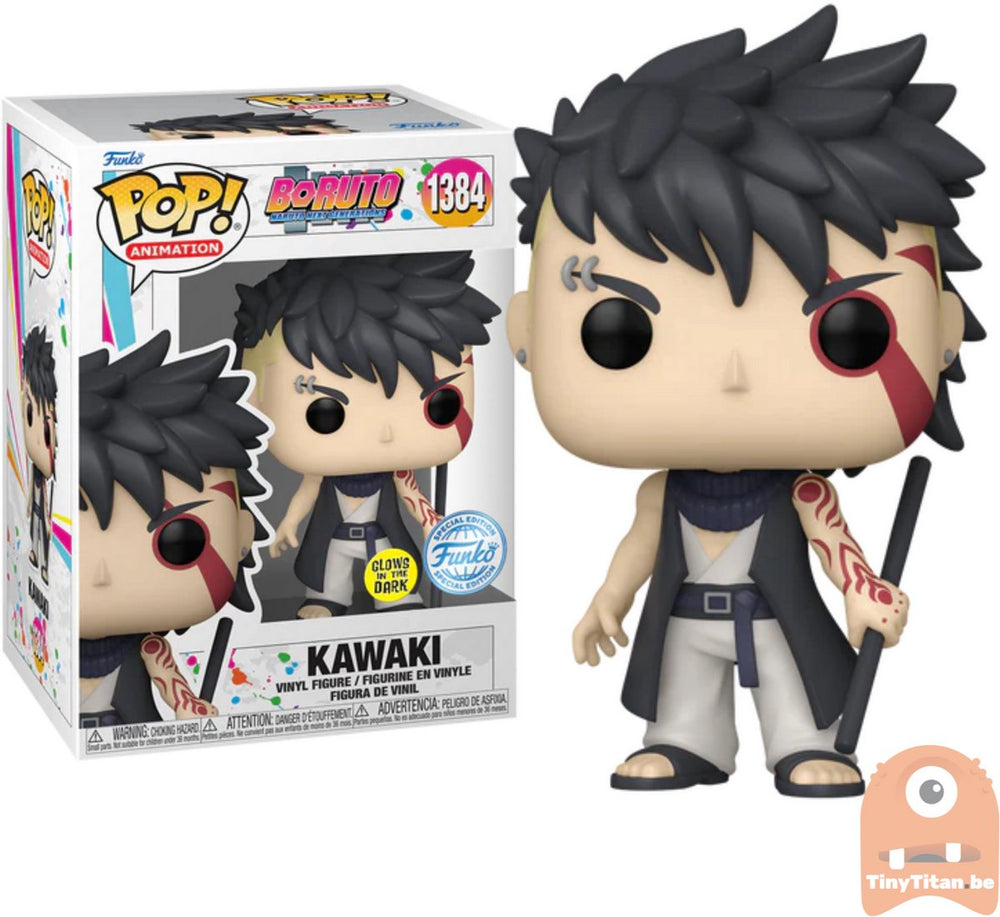 Funko pop! boruto naruto next generations - kawaki #1384 glows in the dark aaa anime exclusive