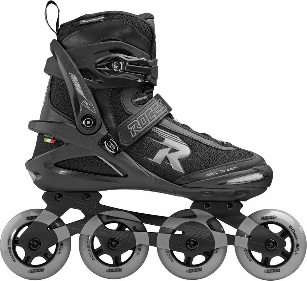 Roces pic tif 80 skeelers – 4x80mm wielen – fitness inline skates – zwart grijs – maat 45