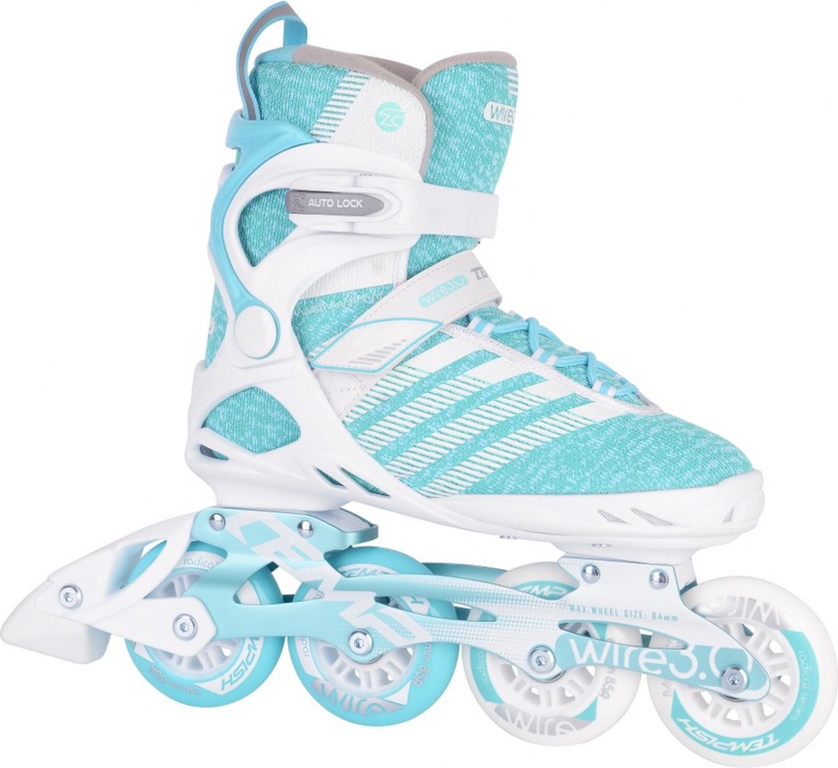 Tempish wire 3.0 84 dames skeelers - 4x84mm wielen - fitness inline skates - wit blauw - maat 39