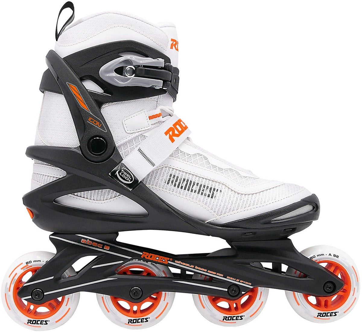 Roces icon x 80 skeelers - inline skates - wit oranje - maat 43