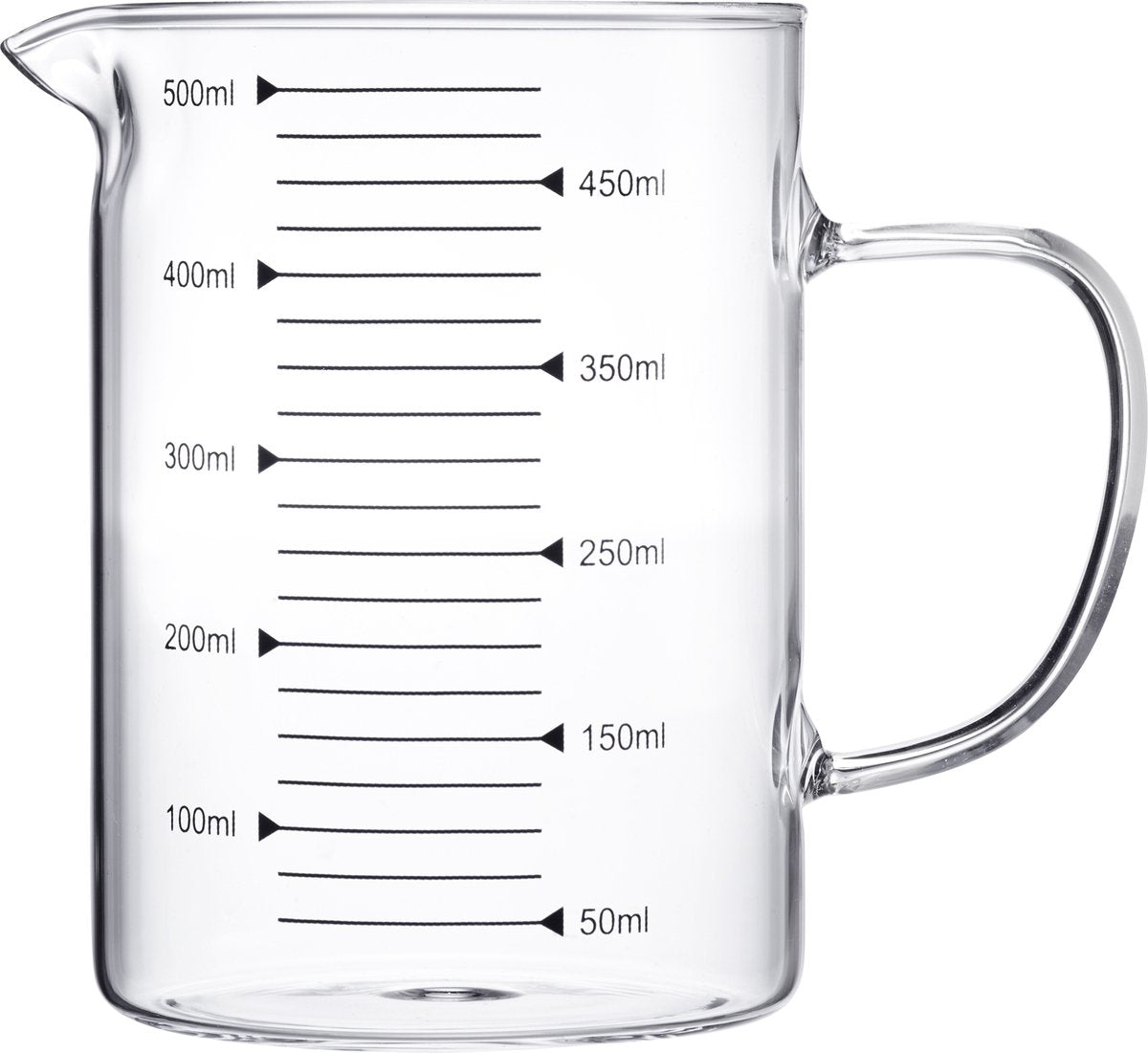 Westmark glazen maatbeker – ideaal voor het afmeten van ingrediënten voor bakken en koken, magnetronbestendig, temperatuurbestendig, ergonomisch handvat – 0,5 liter