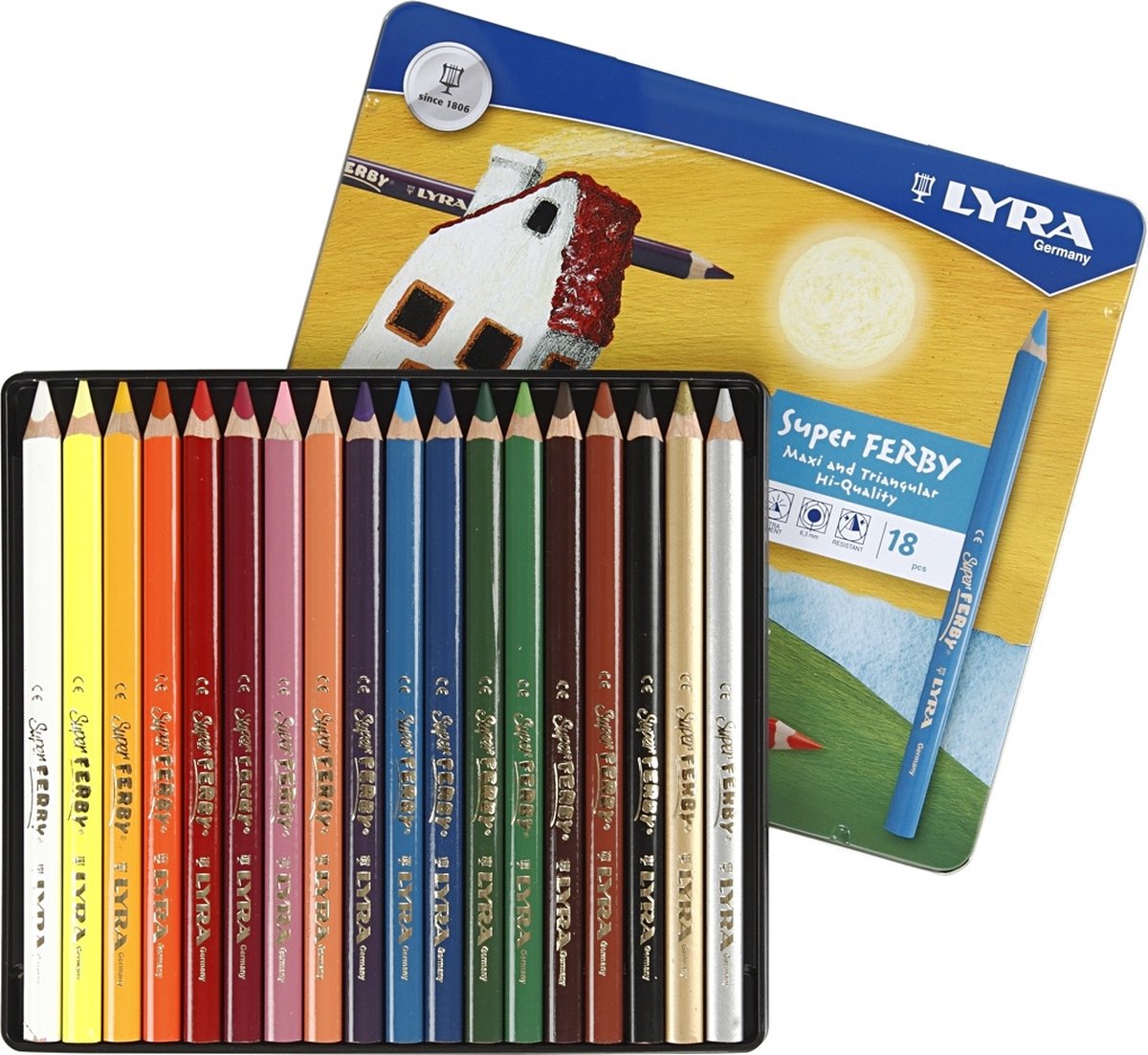 Lyra https: www.cchobby.nl super-ferby-1-kleurpotloden-l-18-cm-vulling-6-25-mm-diverse-kleuren-18-stuk-1-doos
