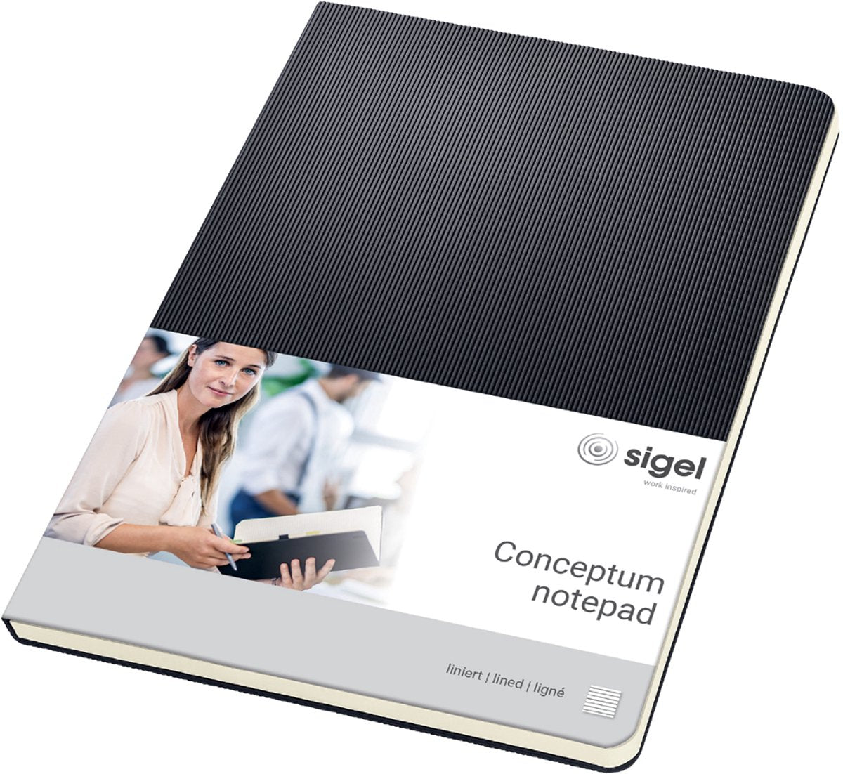 Sigel schrijfblok - conceptum - a4 - softcover - geruit - zwart - si-co802