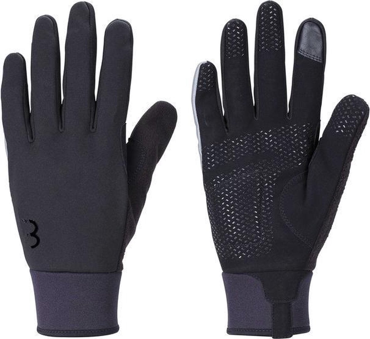 Bbb cycling controlzone fietshandschoenen winter - 5 - 10 ℃ - winddichte wielrenhandschoenen heren dames - sporthandschoenen - touchscreen compatibel - zwart - maat xxl - bwg-36