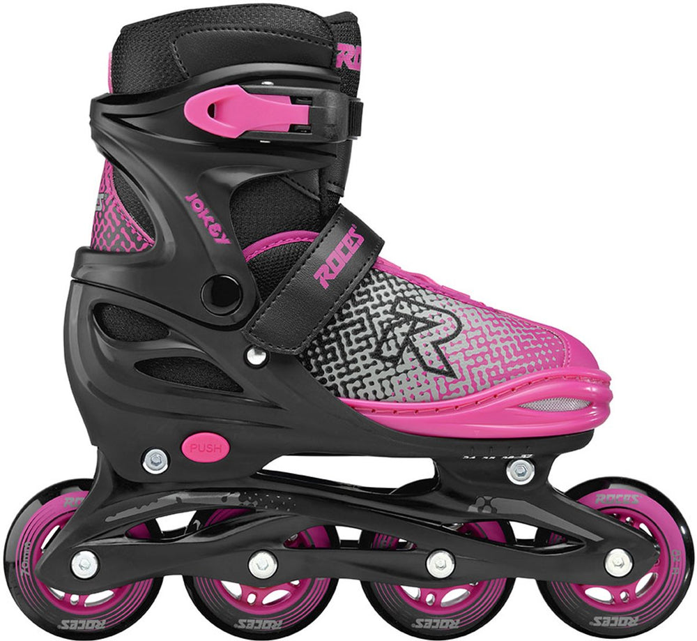 Roces jokey x verstelbare skeelers meisjes – inline skates – meegroei skates – zwart roze – maat 26-29