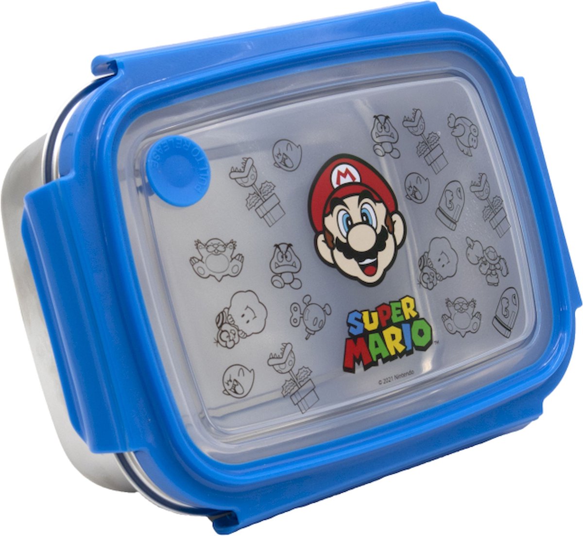 Stor super mario broodtrommel - voor school en onderweg - rood