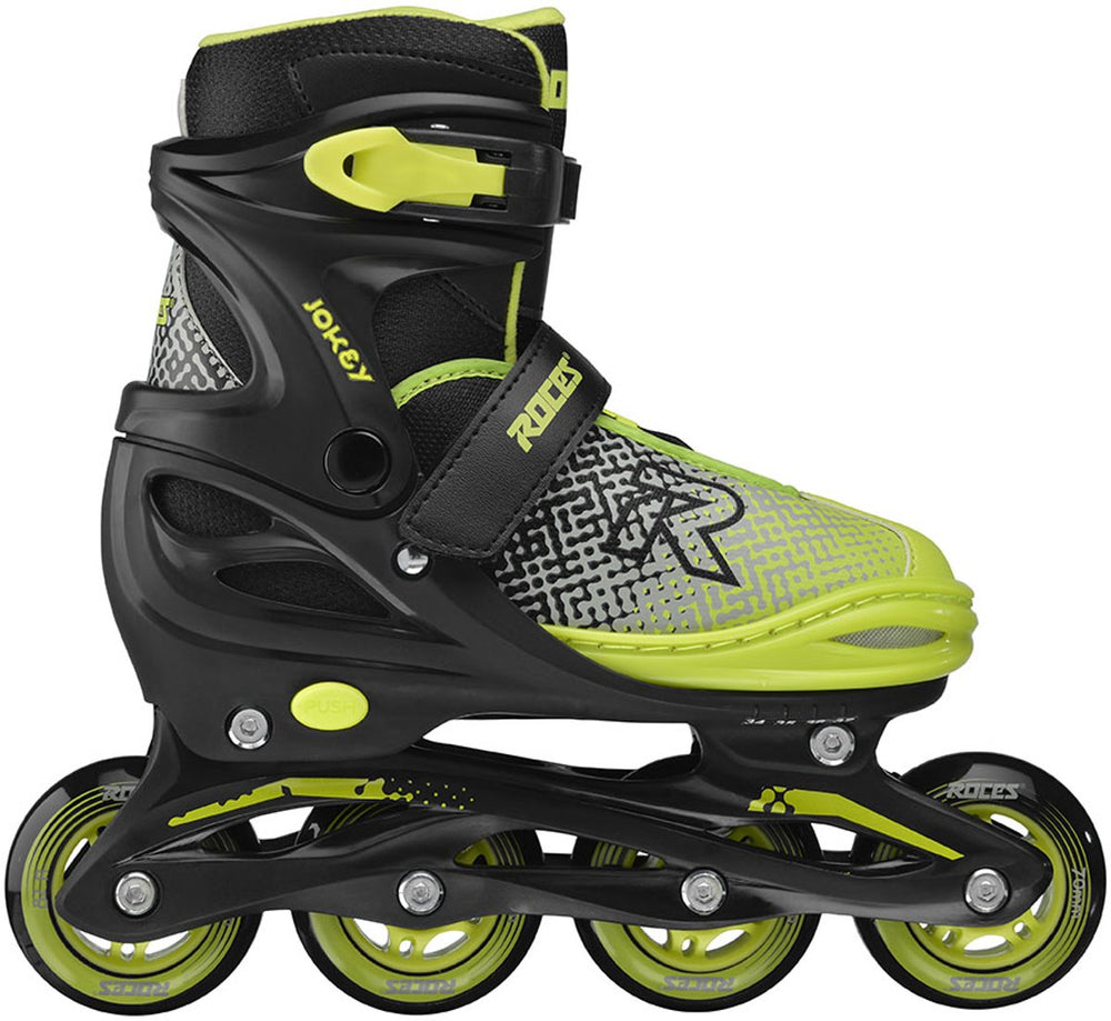 Roces jokey x verstelbare skeelers jongens – inline skates – meegroei skates – zwart groen – maat 30-33