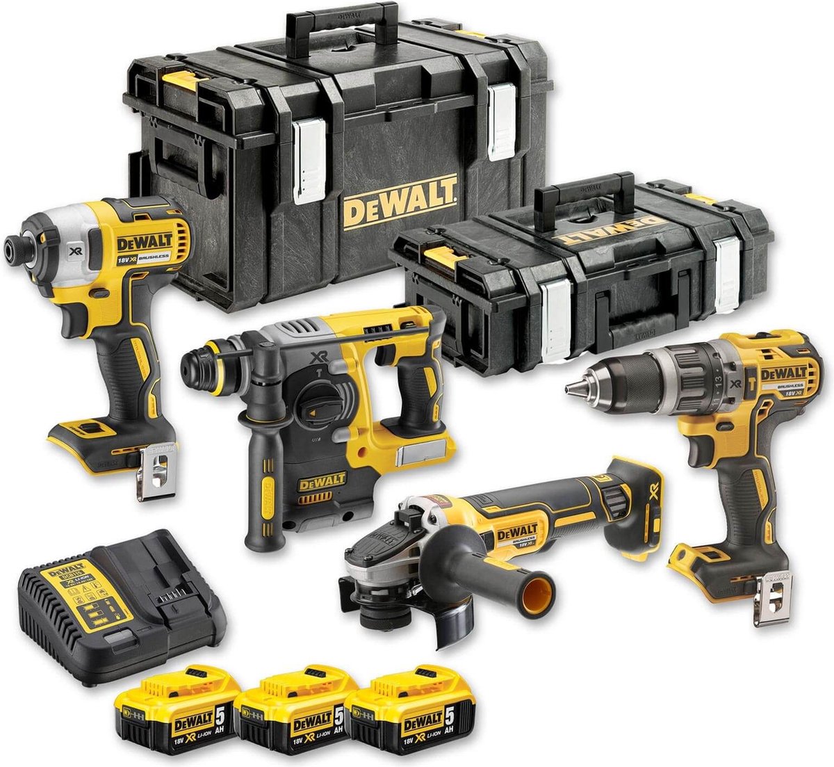 Dewalt 18v xr serie - combo set - dcd796 + dcf887 + dch273 + dcg405 - 5.0ah accu's