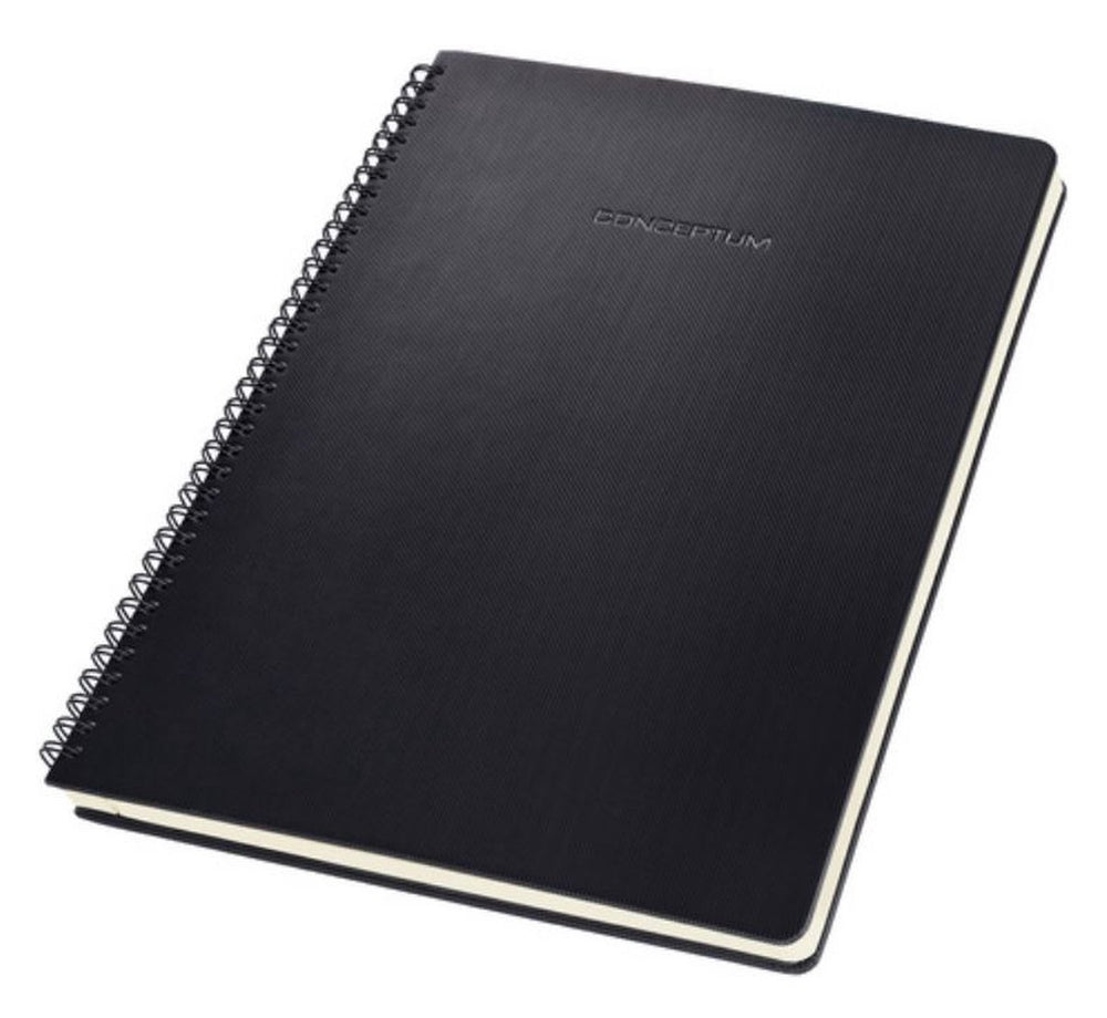 Sigel - spiraal notitieboek - conceptum - a4 - zwart - hardcover spiraal - 160 pagina's - ruit - 80 grams papier - si-co820
