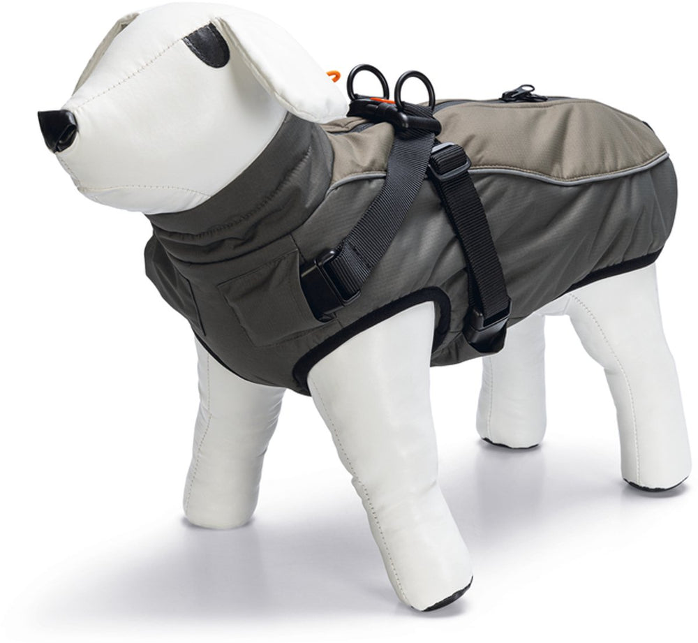 Beeztees milo - hondenjas + hondentuig - grijs - 56 cm