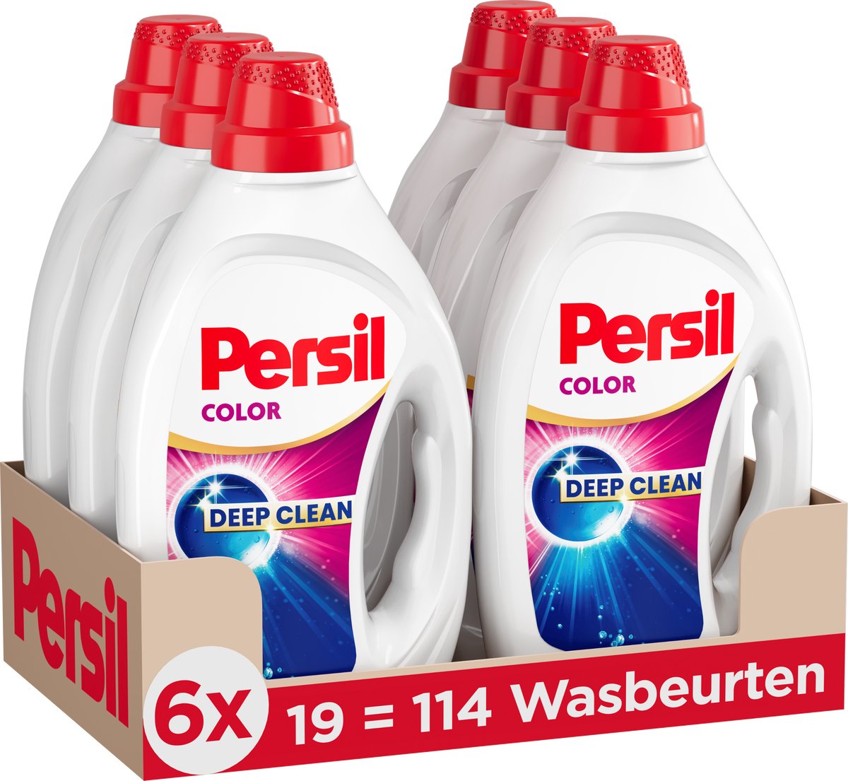 Persil gel color - vloeibaar wasmiddel - gekleurde was - 6 x 19 wasbeurten - voordeelverpakking