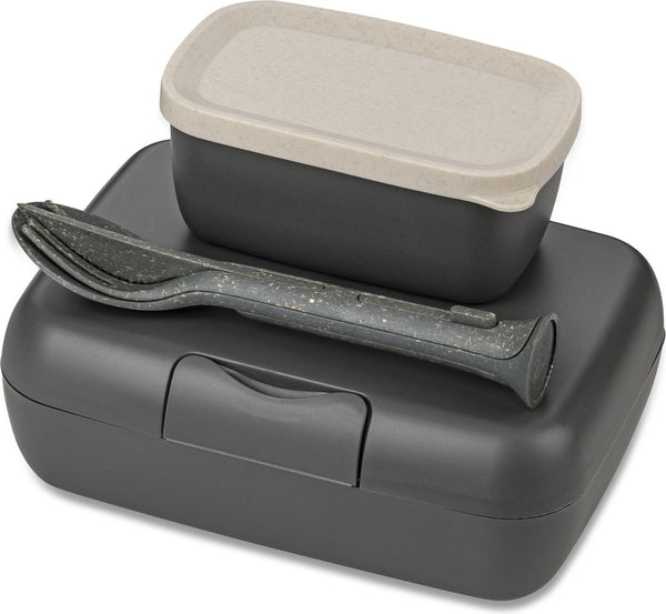 Koziol bio circulair lunchbox bestekset candy ready - grijs