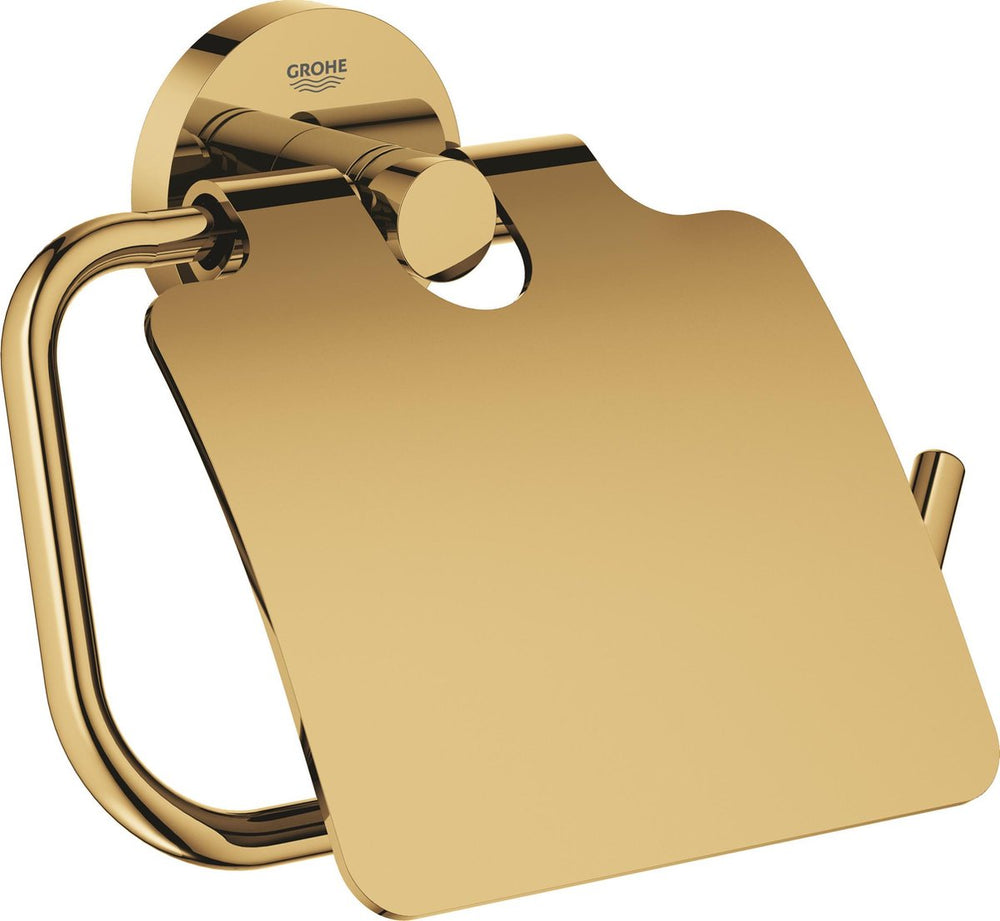 Grohe essentials toiletrolhouder - met deksel - cool sunrise (glanzend goud) - 40367gl1