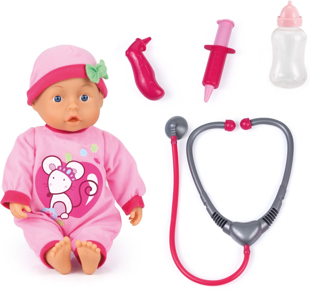 Bayer design - babypop doctor set 33cm in roze