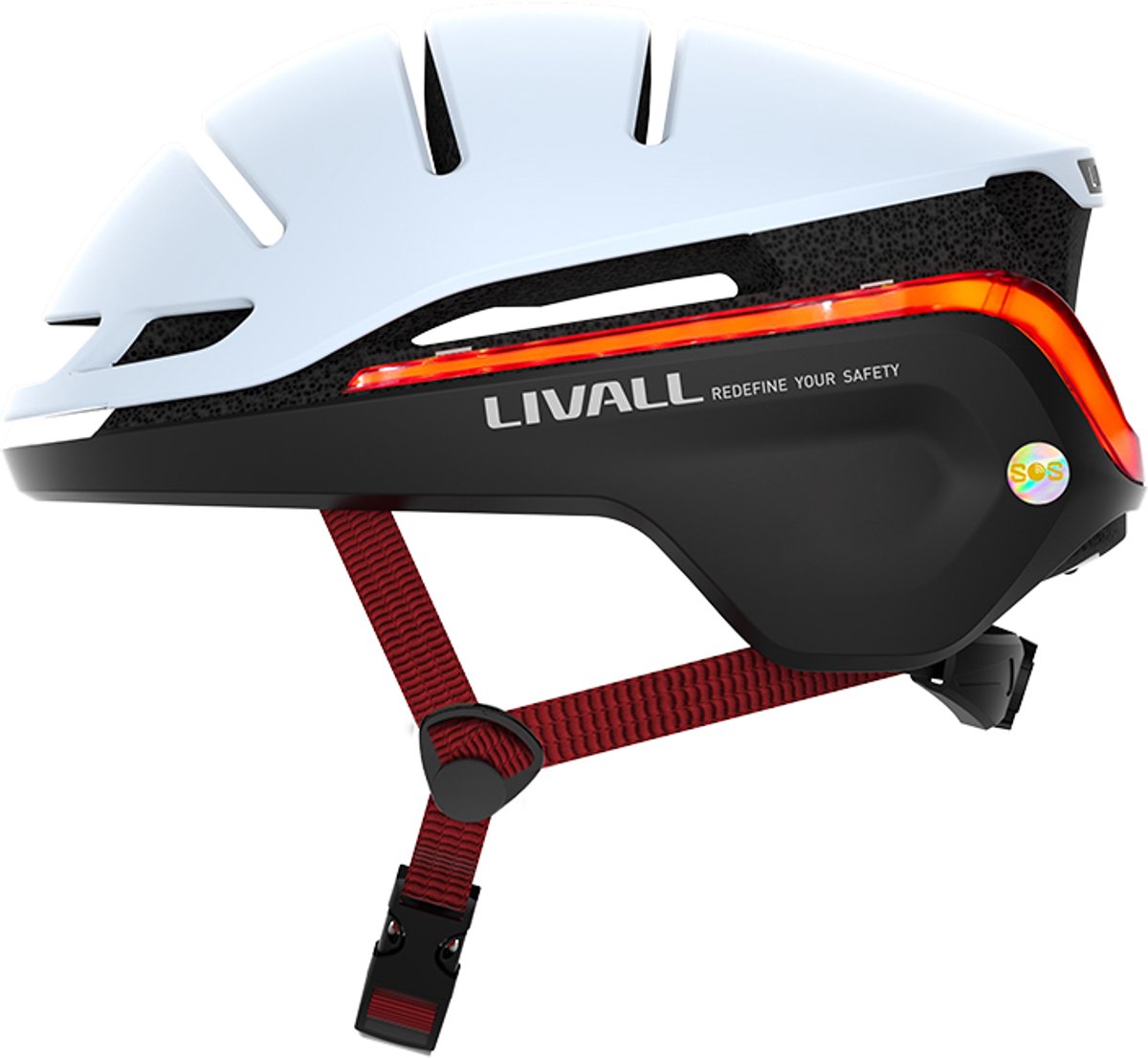 Livall evo21 white large - (smart) fietshelm - sos functie - led richtingaanwijzers - smart verlichting