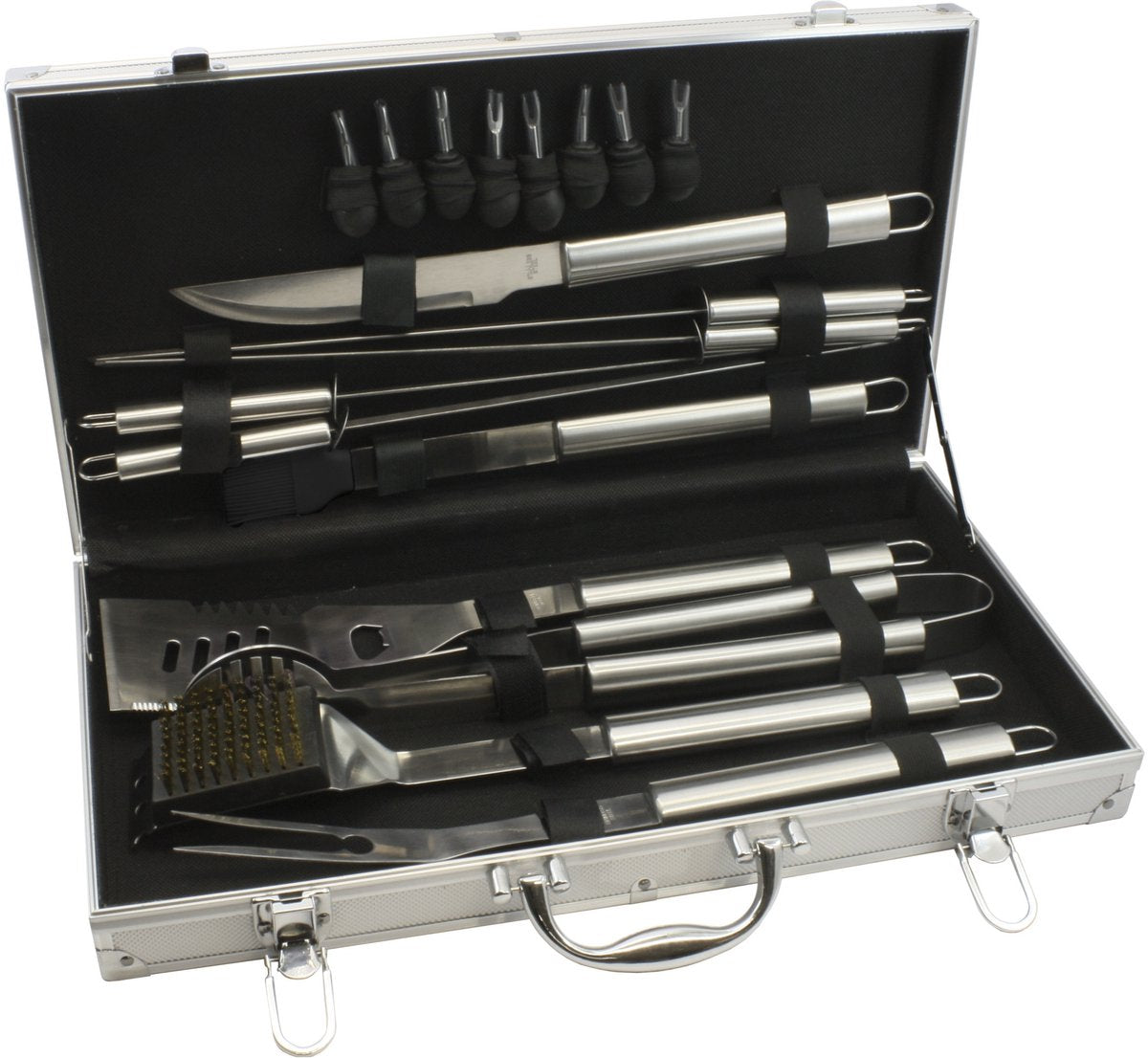 Leopold vienna - bbq gereedschap 18-delige set in grillkoffer - bbq accessoires