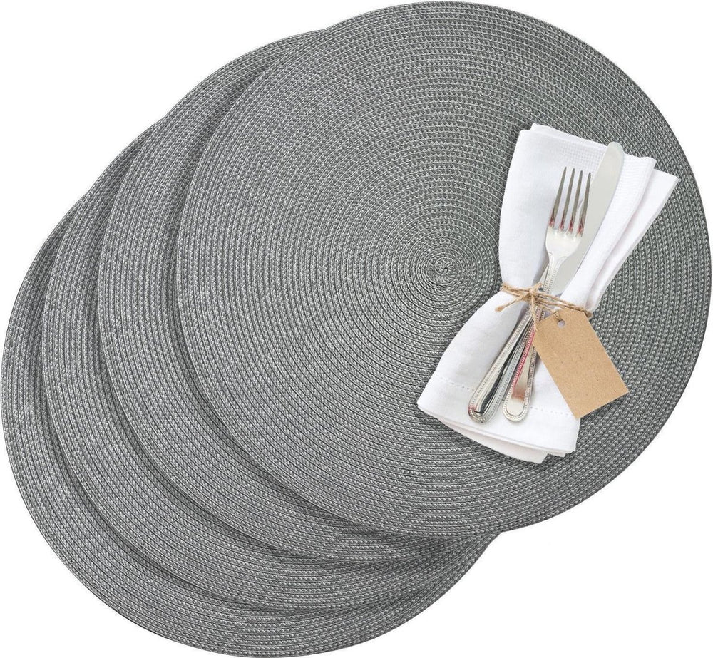 Westmark set van 4 placemats, ø 38 cm, polypropyleen, grijs, saleen-collectie: circle