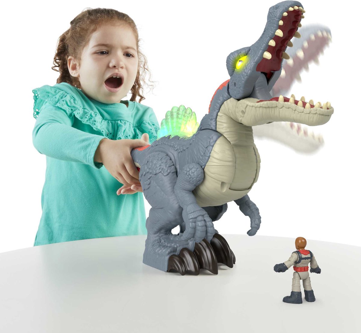 Jurassic World Imaginext ultra snap spinosaurus met licht en geluid
