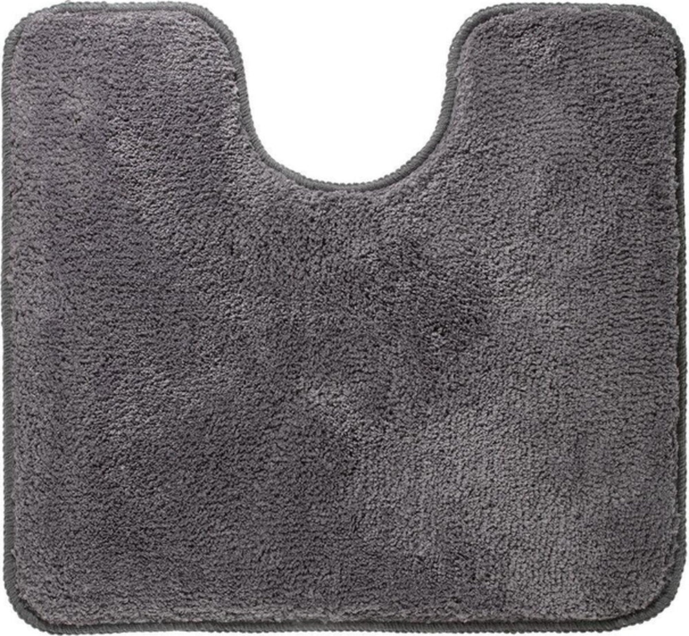 Sealskin angora - toiletmat 55x60 cm - polyester - donkergrijs