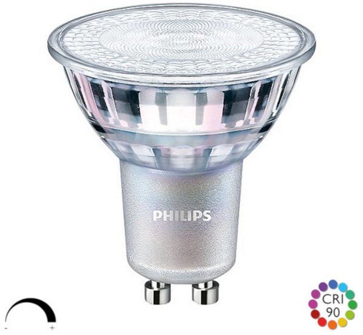 Philips led philips - master value led spot gu10 par16 3.7w 365lm 60d - 930 warm wit | beste kleurweergave - dimbaar - vervangt 50w