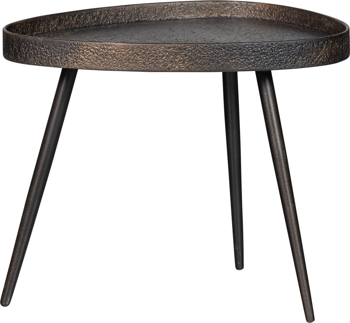 Woood crude bijzettafels - zink - antique bronze - 39x71x52