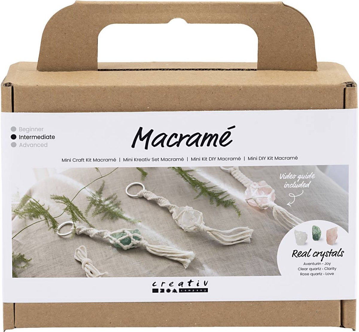 Creativ company cc mini hobbyset macramé sleutelhangers kristallen