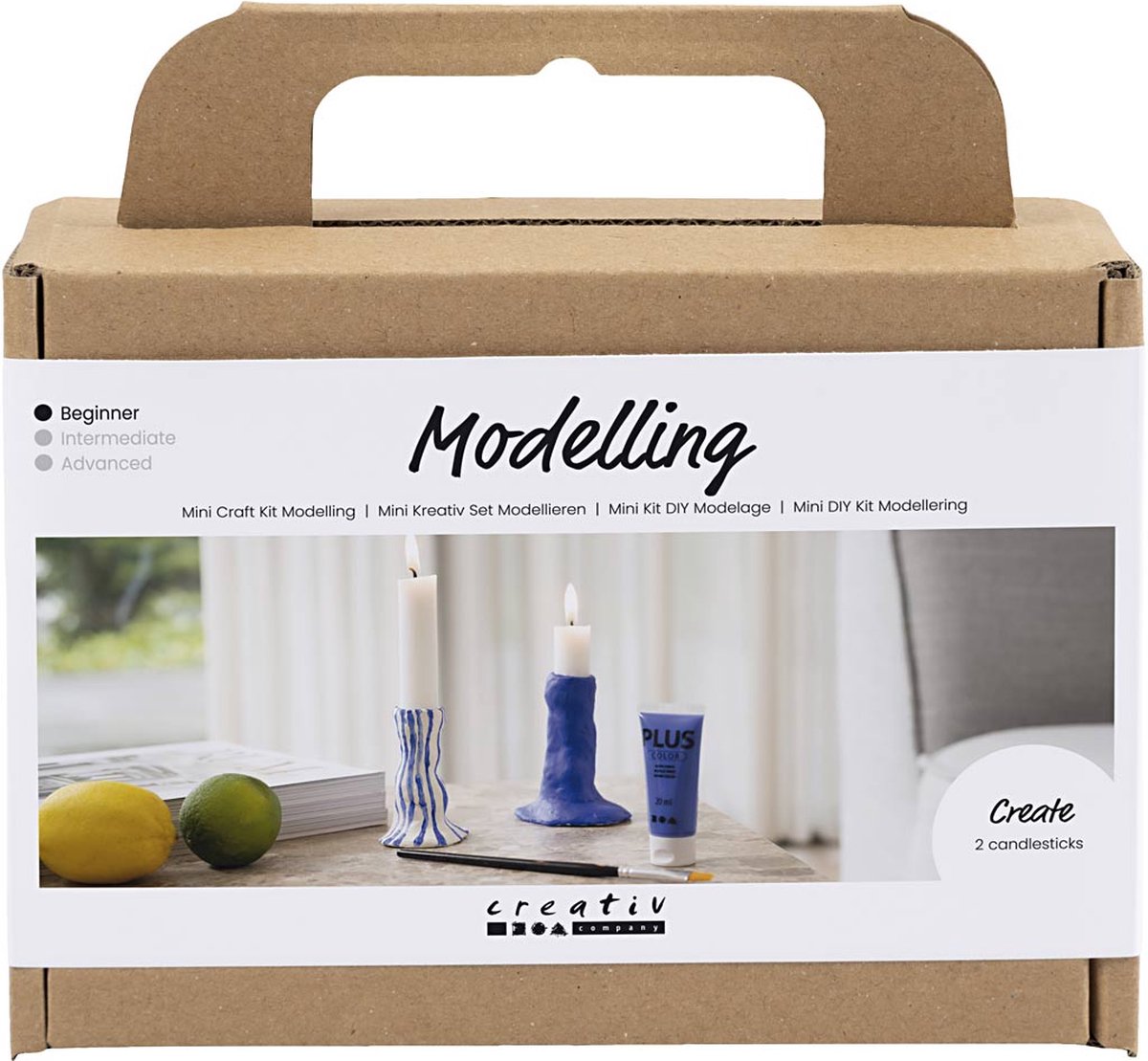 Creativ company cc mini hobbyset boetseren 2 kandelaars