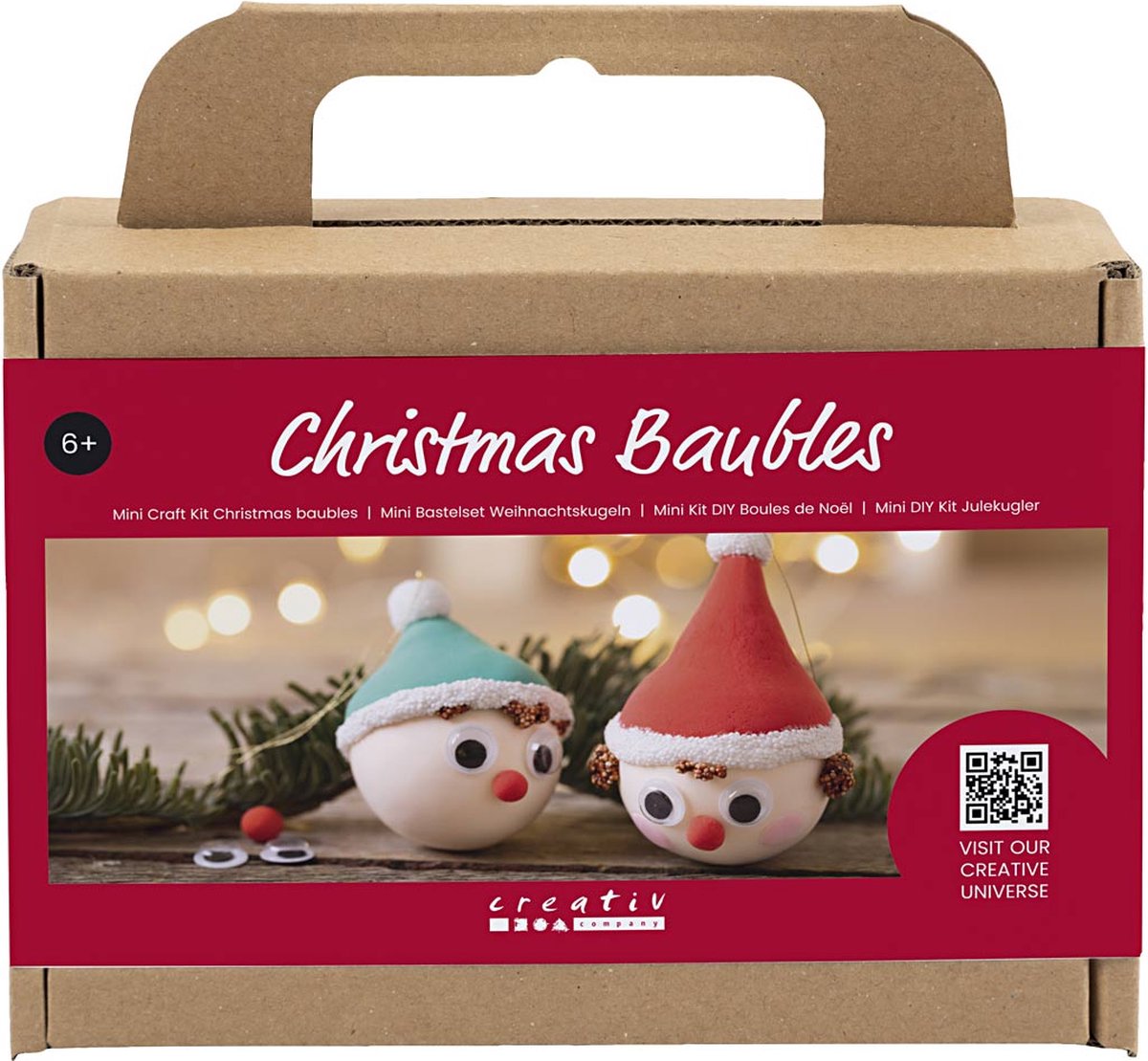 Creativ company mini hobbyset kerstballen rode en groene kabouters