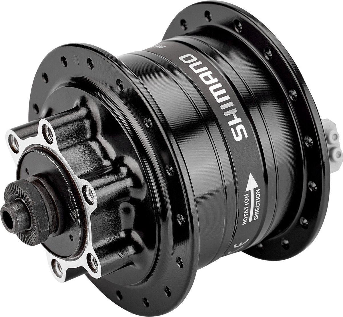 Moyeu Dynamon 36 trous Shimano HD-3D32 3 Watt - pour disque de frein 6 trous - blocage rapide - noir