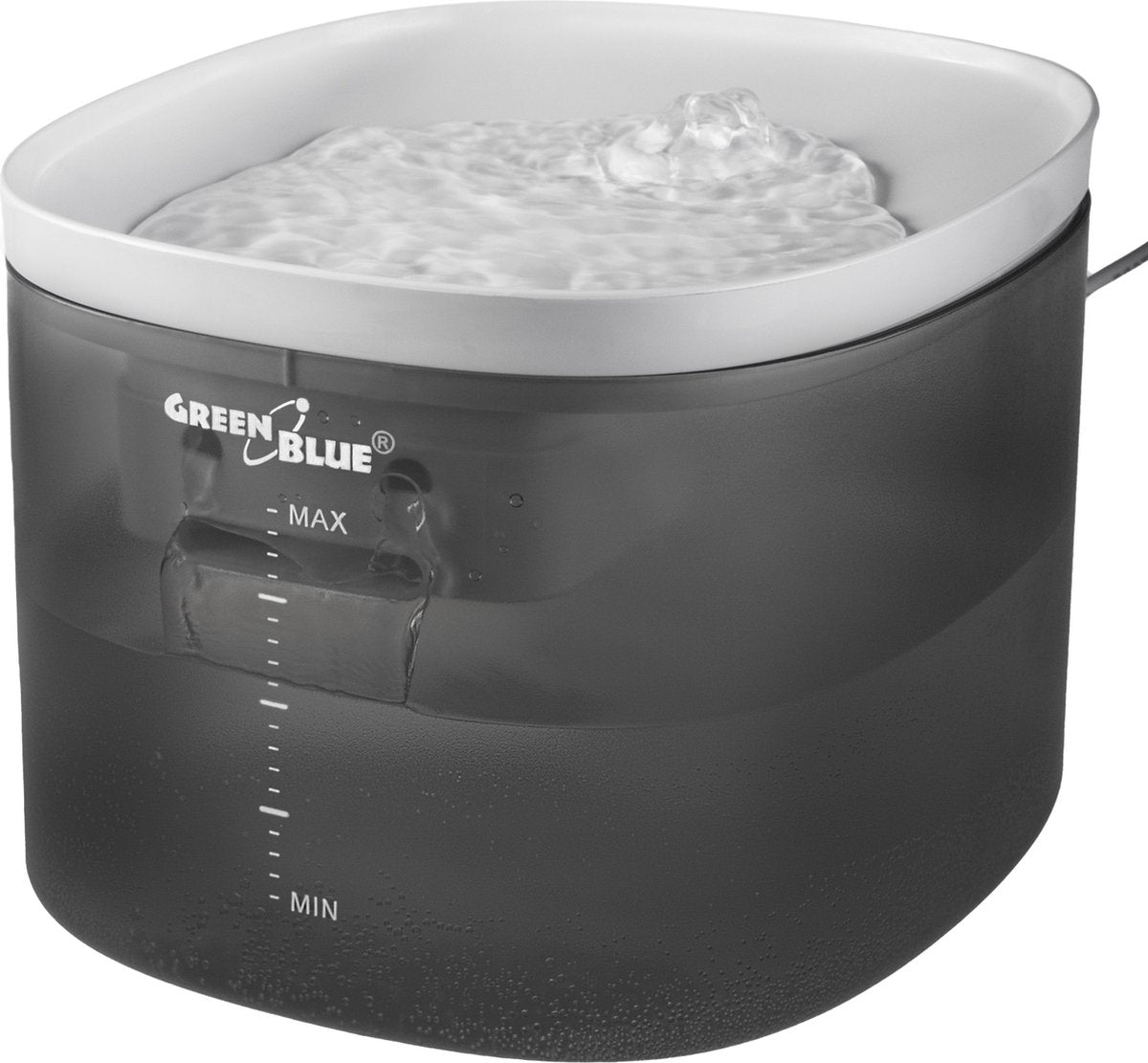 Greenblue - automatische waterdispenser - drinkfontein kat hond - drinkbak voor huisdieren - 3l - usb 5v1a, gb392 - grijs