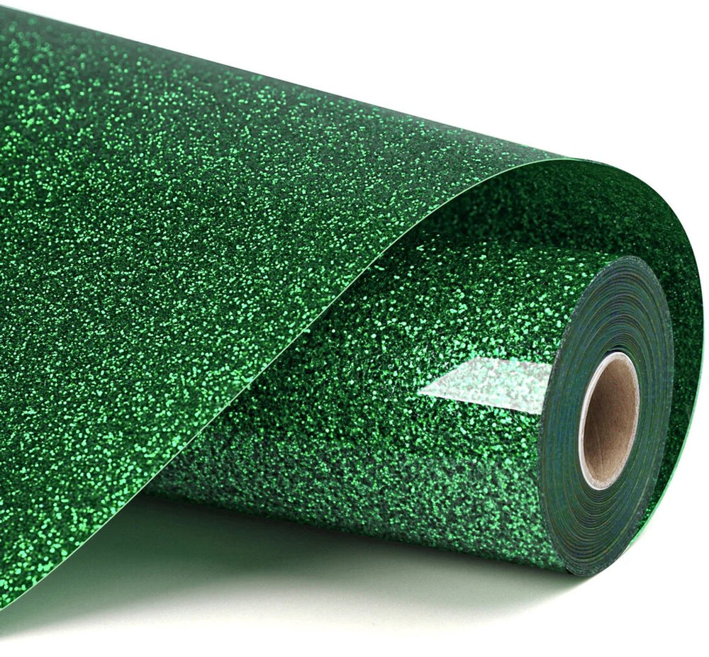 Loklik heat transfer vinyl glitter - green - 30.5 x 90 cm