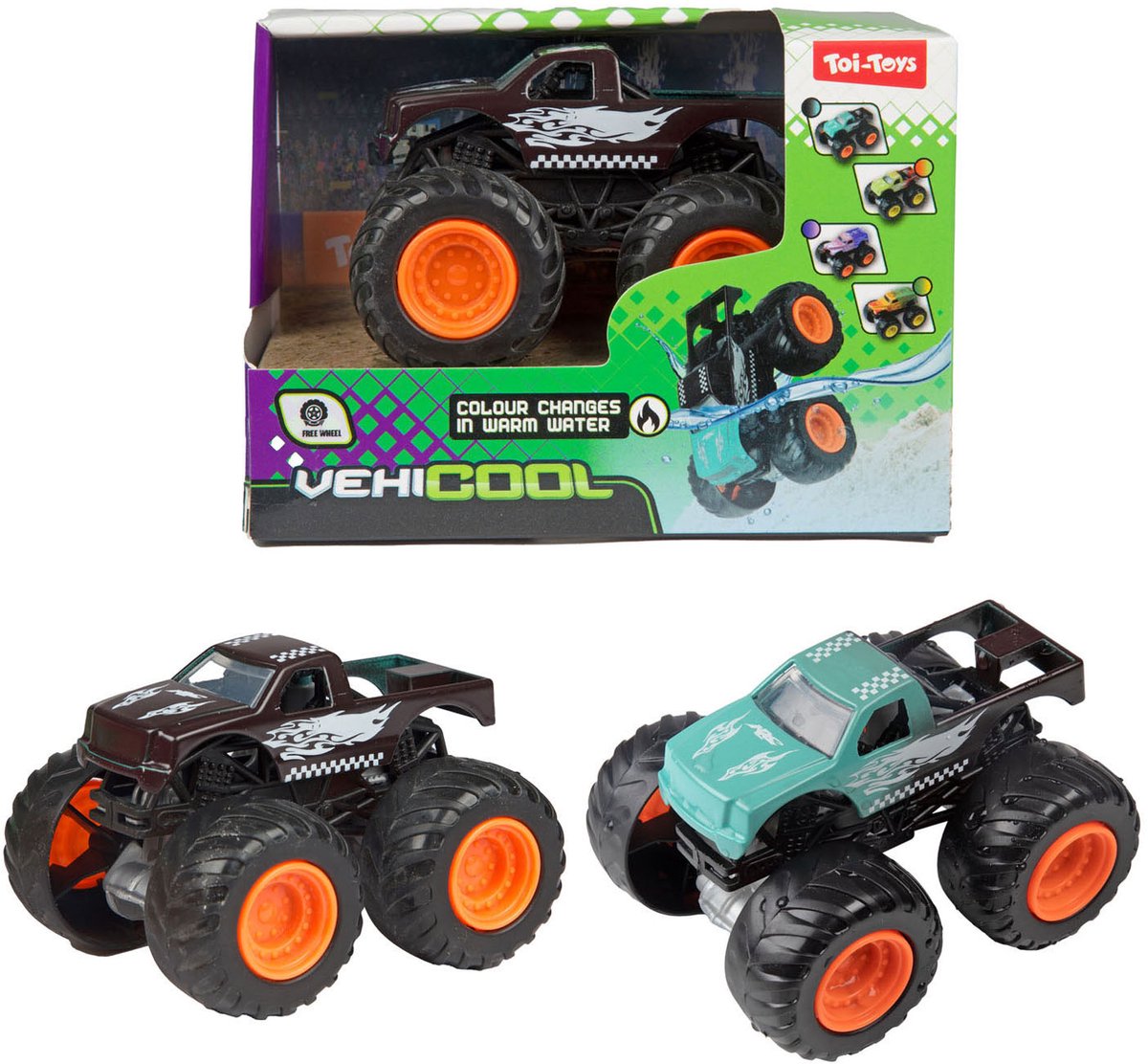Vehicool kleurveranderende monster truck - 8,5cm