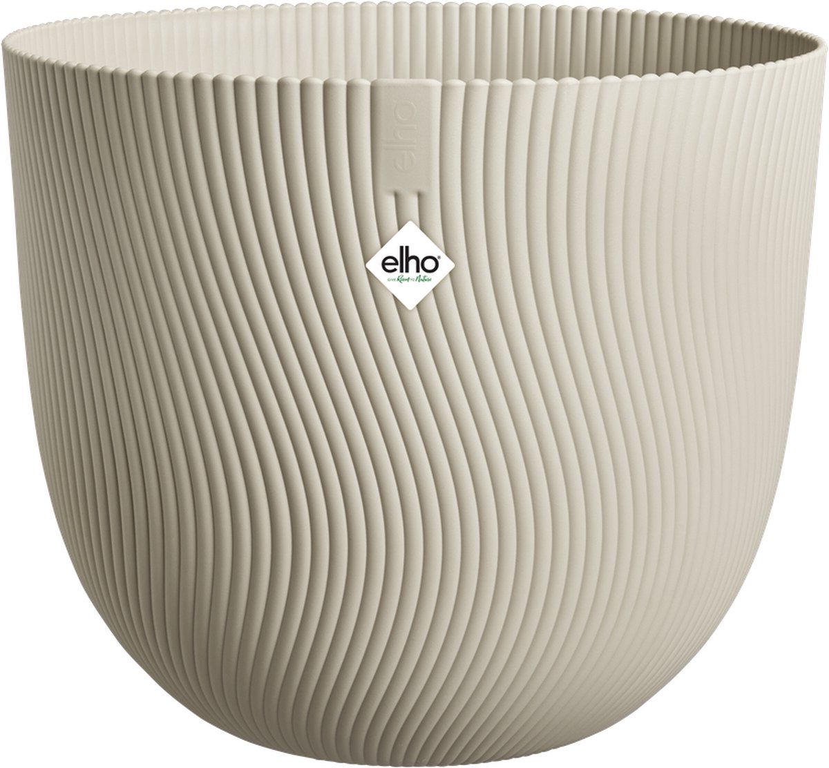 Elho sereh rond 40 - bloempot voor binnen buiten - 100% gerecycled plastic - ø 39.0 x h 33.3 cm - paddenstoel beige