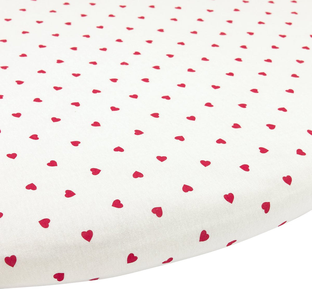 Meyco baby sweet heart hoeslaken boxmatras rond - white red - 90 95cm