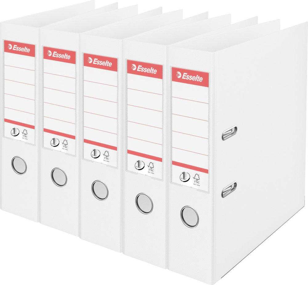Esselte nr.1 vivida ordner - rugbreedte 75 mm - voordeelverpakking (5 stuks) - wit