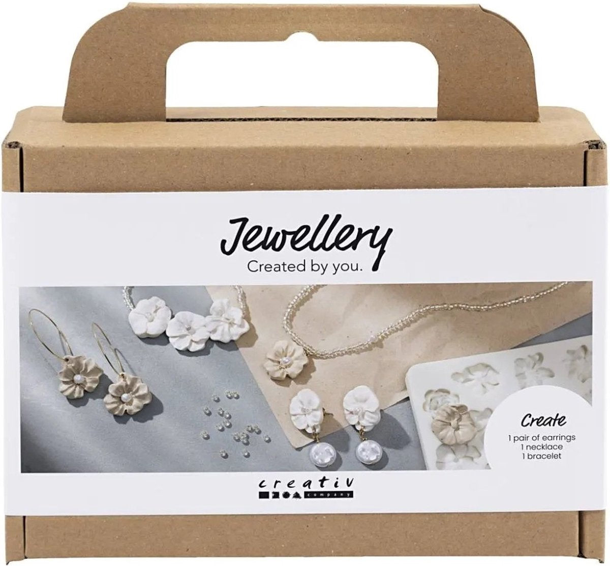 Creativ company mini hobbyset sieraden oorbellen armband en halsketting bloemontwerp