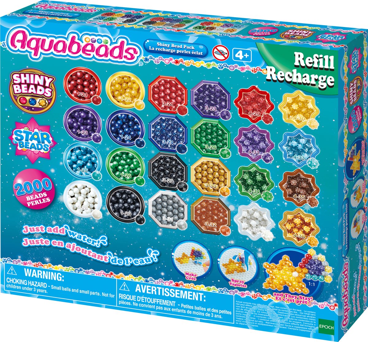 Epoch aquabeads 31995 navulling glans parelpakket