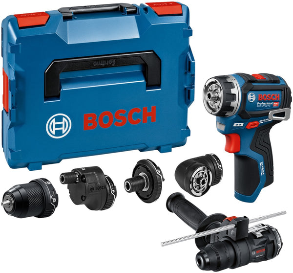Bosch blauw bosch professional gsr 12v-32 fc flexiclick schroefboormachine +5 opzetstukken 12v basic body in l-boxx - 06019n7102