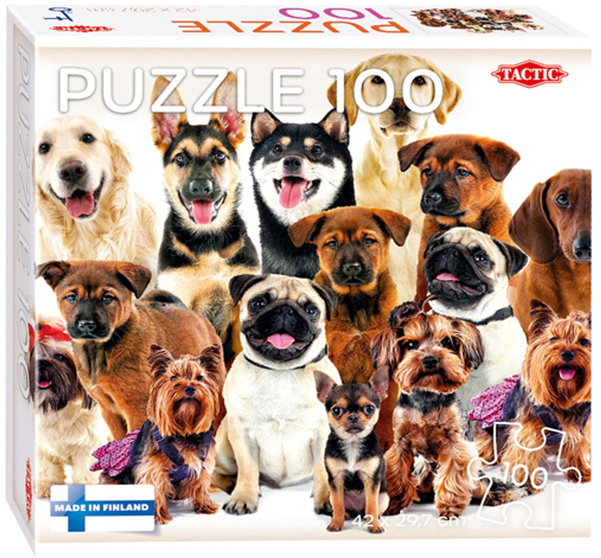 Tactische legpuzzel groep schattige hondjes, 100st.